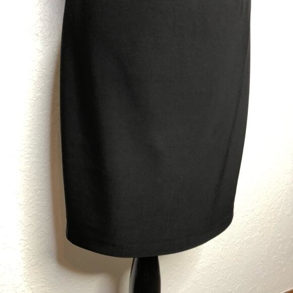 Frank Lyman Design black pleated shoulder overlay sheath dress size 6 - Picture 12 of 13